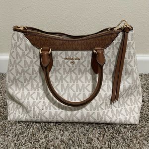 Michael Kors Cream/Brown satchel Purse
